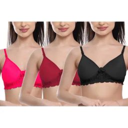 fims FIMS: Fashion is my Style Maroon & Black Lace Work Everyday Bras - Pack Of 3-picture-41