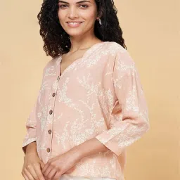 Honey by Pantaloons Peach Printed Top image 1