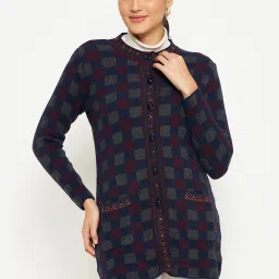 Duke Navy Checks Cardigan image 1