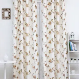 Ariana Floral Embroidery Green Polyester 5 ft Window Curtain image 2