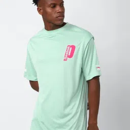 Reebok Blue Regular Fit Printed T-Shirt image 1