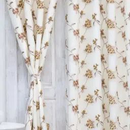 Ariana Floral Embroidery Green Polyester 5 ft Window Curtain image 3