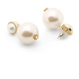 Stoln Gold-Plated Pearls Beaded Spherical Shaped Drop Earrings image 3