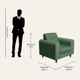 godrej interio Godrej¿Interio Orbit Fabric 1-Seater¿Sofa image 2