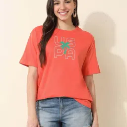 U.S. POLO ASSN. Orange Logo Printed Top image 4