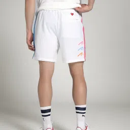 Puma White Regular Fit Colour Block Sports Shorts image 2