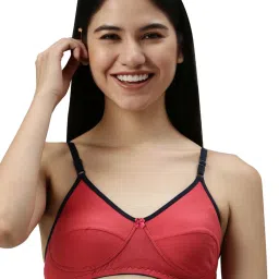 Kryptic Dark Coral Cotton Medium Coverage Bralette Bra image 1