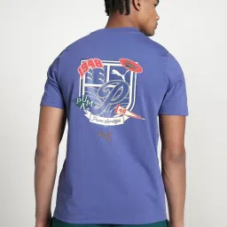 Puma Blue Cotton Regular Fit Printed T-Shirt image 2