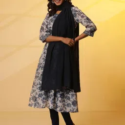 Aurelia Navy Striped Dupatta image 2