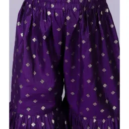Lil Drama Kids Purple & Pink Embroidered Kurta with Gharara image 5