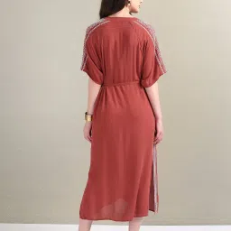 U.S. Polo Assn. Rust Embroidered Shirt Dress image 2