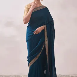 Mohey Green Woven Saree With Unstitched Blouse image 1