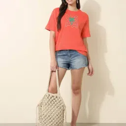 U.S. POLO ASSN. Orange Logo Printed Top image 5