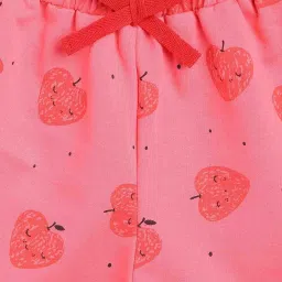 Lil Tomatoes Kids Pink Cotton Printed Shorts image 3