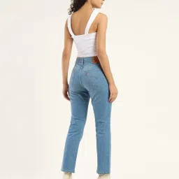 Levi's 724 Indigo Blue Cotton Slim Fit Jeans image 2