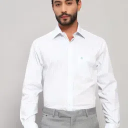 Cantabil Blue Regular Fit Striped Shirt-image-89