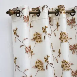 Ariana Floral Embroidery Green Polyester 5 ft Window Curtain image 4