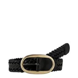 Aditi Wasan Black Leather Narrow Belt for Women-image-38