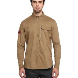 Royal Enfield Brown Cotton Straight Fit Shirt-image-19