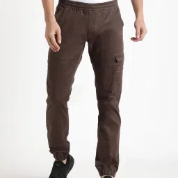 Wildcraft Brown Cotton Regular Fit Printed Joggers image 1