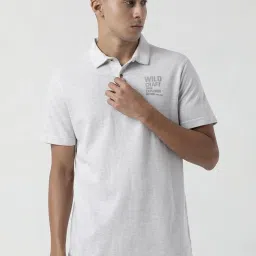 Wildcraft White Cotton Regular Fit Printed Polo T-Shirt image 1