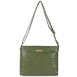Caprese Green Textured Medium Sling Handbag-picture-37