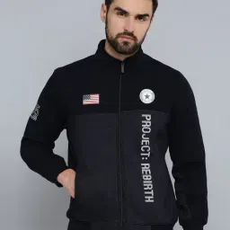 Showoff Navy Blue Cotton Regular Fit Printed Sweatshirt-image-76