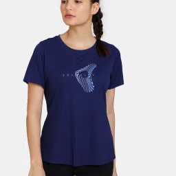 Zelocity by Zivame Blue Printed T-Shirt image 1