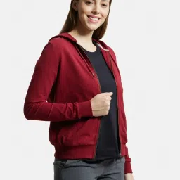 Jockey AW30 Women's Super Combed Cotton French Terry Fabric Hoodie Jacket with Side Pockets image 2