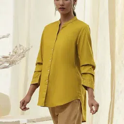 BIBA Honey Beige Solid Kurtis image 3