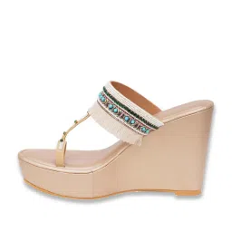 Sole House Women's Gold Toe Ring Wedges image 2