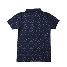 Allen Solly Junior Navy Cotton Printed Polo T-Shirt image 2