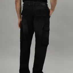 Iconic Black Regular Fit Cargo Jeans image 2