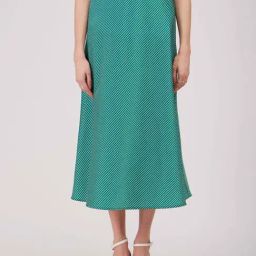 Fablestreet Teal Green Striped A-Line Skirt-picture-6
