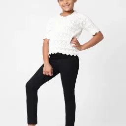 KIDS ONLY Kids Off-White Cotton Self Top image 4