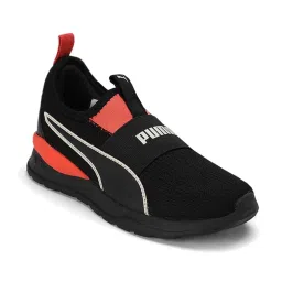Puma Kids Hobbes PS Black & Fiery Coral Casual Slip-Ons image 1