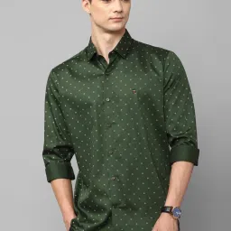 Louis Philippe Sport Olive Cotton Slim Fit Printed Shirt image 1