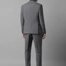 Louis Philippe Grey Slim Fit Checks Two Piece Suits image 2