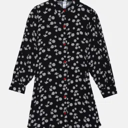 Kiddopanti Kids Black Printed Full Sleeves Dress image 1
