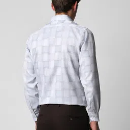 Van Heusen Grey Cotton Regular Fit Checks Shirts image 2