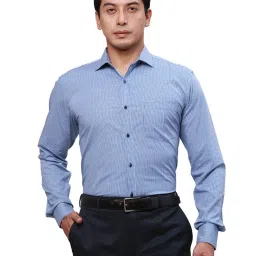 Park Avenue Blue Cotton Slim Fit Checks Shirt image 1