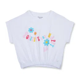 Gini & Jony Kids White Floral Print T-Shirt image 1