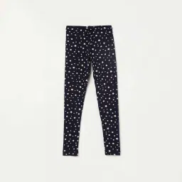 Fame Forever by Lifestyle Kids Navy Cotton Printed Leggings image 1