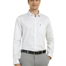 Allen Solly White Cotton Slim Fit Printed Shirt-picture-41