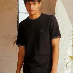 ANDAMEN Black Regular Fit Crew T-Shirt image 1