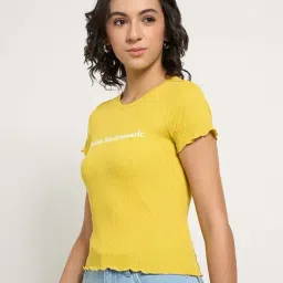People by Pantaloons Cyber Yellow Top image 3