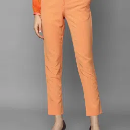 Allen Solly Peach Mid Rise Trousers image 1