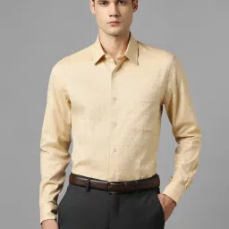 Louis Philippe Gods & Kings Beige Cotton Regular Fit Printed Shirt image 1