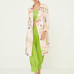 ANCESTRY Peach Floral Print Blazer image 1