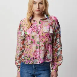 Cover Story Multicolor Floral Print Shirt image 1